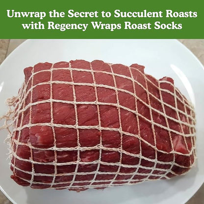 Regency Wraps Roast Socks Elasticized Twine Tube For Forming Meat, Stuffed Chicken Breast, Tenderloin, Natural, 2 Sizes (5 of Each Size), Pack of 10