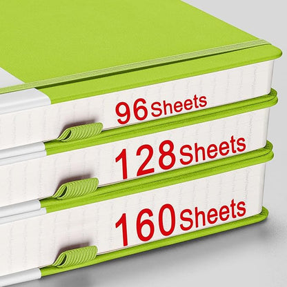 AHGXG Bullet Dotted Journal - 320 Numbered Pages Dot Grid Notebook A5 Thick Journal, 100gsm Thick Dotted Paper, Leather Hardcover,Inner Pocket, 5.75'' × 8.38'' - GrassGreen