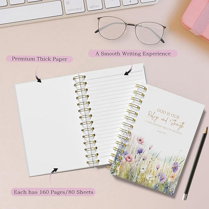 Bible Floral Notebook - Prayer Journal, Christian Gifts Journal, Bible Verse Notebook, Daily Prayer Journal, Bible Notebooks for Note Taking, Christian Gifts, 5.5x8.3 Inches