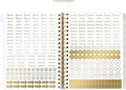 18 Month Hardbound Spiral Planner by Graphique, Jul. 2024 – Dec. 2025 Calendar, Weekly and Monthly Spreads, Page Tabs, Reminder Stickers, 6” x 8”