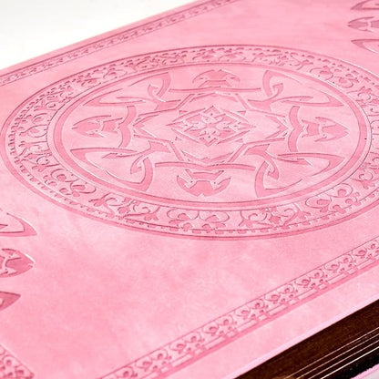 CAGIE Lined Journal for Men Soft Cover Notebook Leather Journals for Writing, 180 Lay Flat Vintage Mens Journal Personal Diary, 5.7'' X 8.3'', Pink