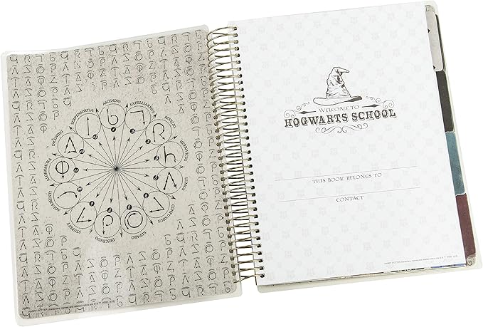 Paper House Productions Harry Potter 12 Month Undated 9.5" Planner with Month and Event Flag Stickers - Hogwarts Crest