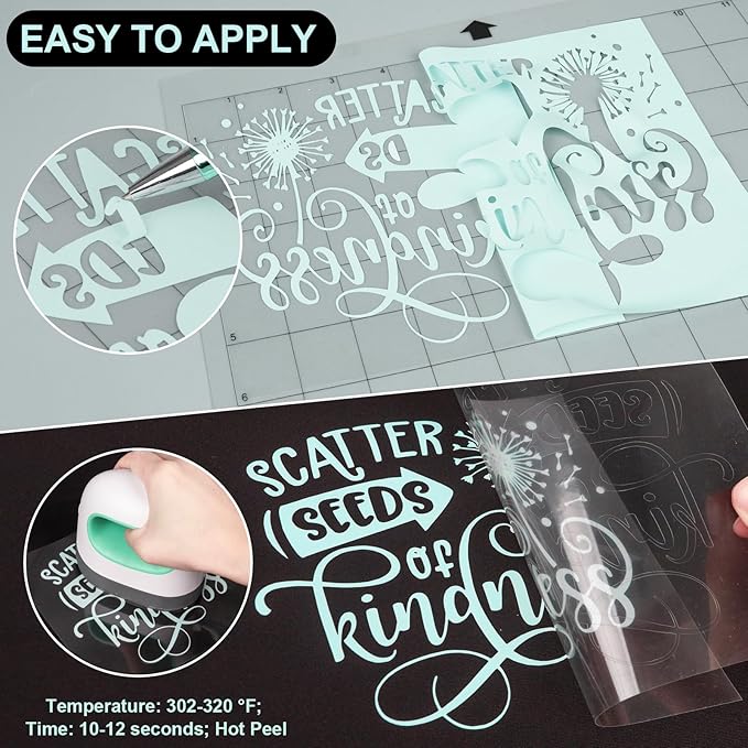 VINYL FROG Heat Transfer Vinyl Roll HTV Vinyl - 12" x12ft Baby Blue Iron on Vinyl for T-Shirts, Heat Press Vinyl for DIY Craft Designs (Baby Blue)