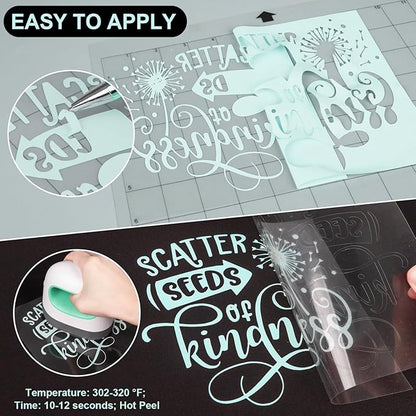 VINYL FROG Heat Transfer Vinyl Roll HTV Vinyl - 12" x12ft Baby Blue Iron on Vinyl for T-Shirts, Heat Press Vinyl for DIY Craft Designs (Baby Blue)