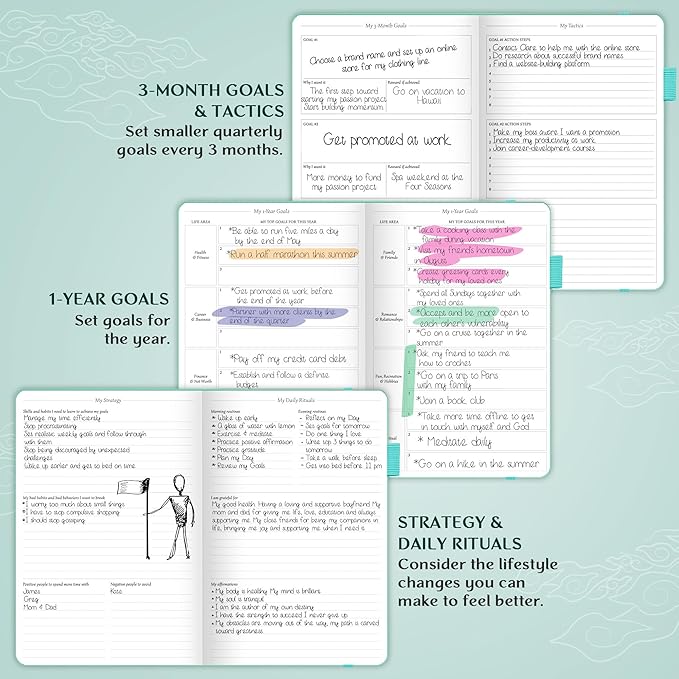 Legend Planner – Weekly & Monthly Life Planner to Hit Your Goals & Live Happier. Organizer Notebook & Productivity Journal. A5 (Aquamarine)