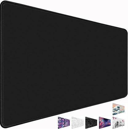 Large Mouse Pad, Desk Mat Large Office Desk Pad Gaming Mouse Pad with Stitched Edges, 35.4" x 15.7" Mousepad with Non-Slip Waterproof Rubber Base for PC Laptop Desk Home Office Accessories, Black