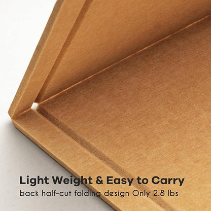 Large Bulletin Board - 48 x 36 Inches, Decorative Felt Pin Board for Wall - 4' x 3' Foldable Photo Display Board with Self-Adhesive Tape, Includes 20 Push Pins - Ginger Yellow