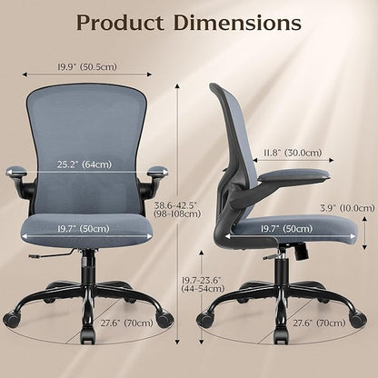 FelixKing Office Chair, Ergonomic Desk Chairs with Wheels Home Mesh Chair Adjustable Lumbar Support and Height, Ergo Chair for Working Gaming Use (Dark Gray)