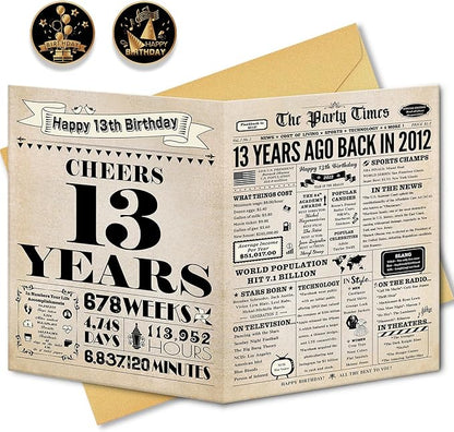 13th Birthday Card, 13th Birthday Decorations for Girls Boys, 13th Birthday Gifts for Daughter Son, Back in 2012 Birthday Card