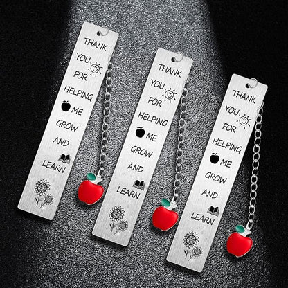 3PC Tank You for Helping Me Grow and Learn Teacher Bookmark Gifts Teacher Christmas Birthday Thank You Teacher Bookmark Presents