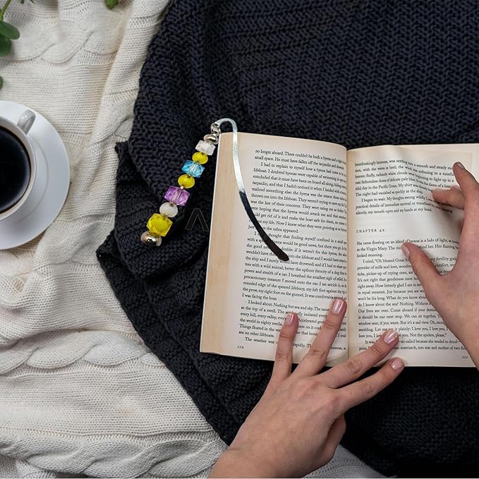 Beadable Bookmarks with Bar Bulk Metal DIY Blank Bookmark for Beads Jewelry Pendants Charms Modern Beading Book Make Marks Craft for Book Lovers Office Supplies (Silver) (10 Packs)