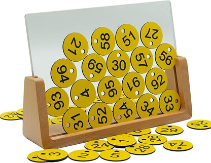StayMax Plastic ID Number Tags Engraved Tags Key Tags Without Key Rings (1-100, Yellow)