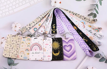 Funny ID Lanyard Badge Holder & Retractable Badge Reel Clip Cool Preppy School Key Lanyard ID Holder for Teachers Students Teens Kids for Keys & ID Badges Cute Keychain Lanyard for Women