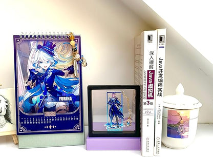 Genshin Impact Neuvillette Metal Bookmark - Anime Figure Merch with 3D Display Box - Birthday Gifts for Fans Friends Gamer Book Lovers - Zllada