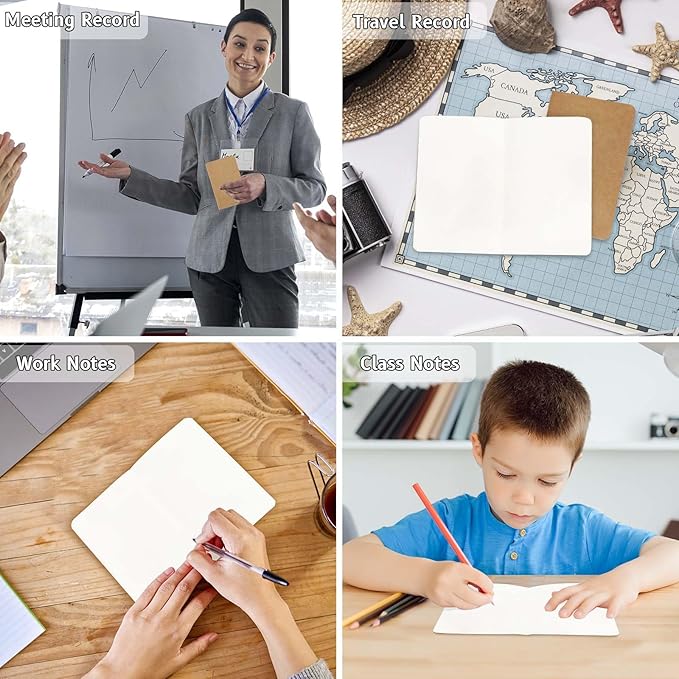 16PCS Mini Notebooks Bulk, 3.5" x 5.5", Brown, 60 Pages Blank Paper Small Pocket Notebook Set, Mini Journal Memo Notepads for Kids, Students, Traveler, School Office Supplies