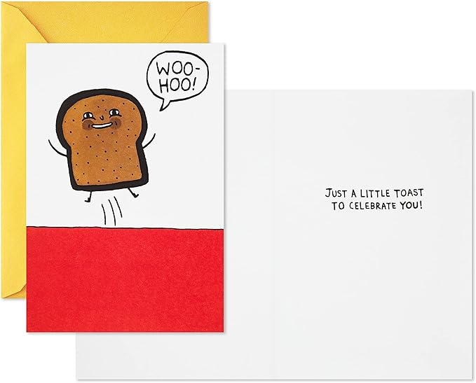 Hallmark Shoebox Pack of 2 Funny Birthday Cards (Toast and Goldfish)