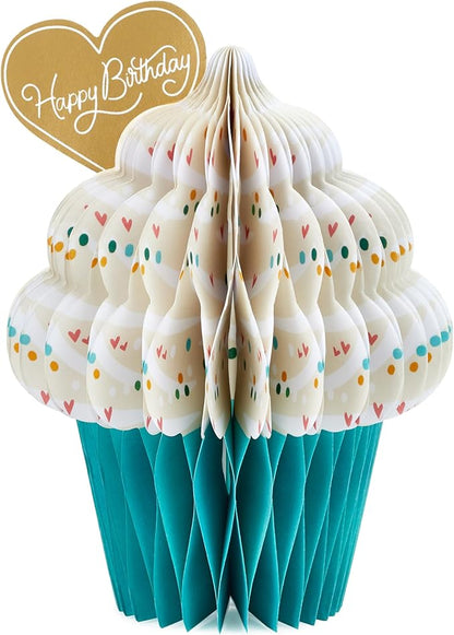 Hallmark Paper Wonder Romantic Pop Up Birthday Card for Husband, Wife, Boyfriend, Girlfriend (Honeycomb Cupcake)