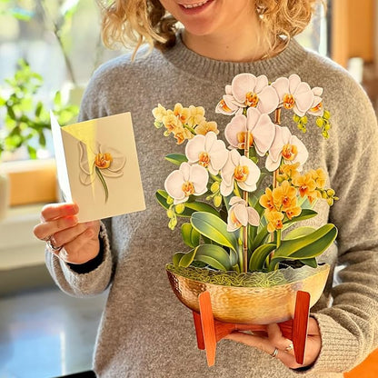 Freshcut Paper Pop Up Cards, Serenity Orchid, 12 Inch Life Sized Forever Flower Bouquet 3D Popup Greeting Card, Birthday Cards, Get Well Gifts, Blank Notecard & Envelope