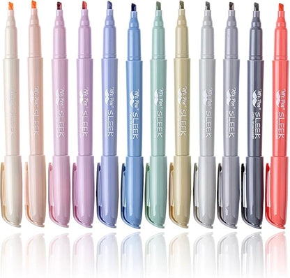 Mr. Pen- Highlighters, 12 Pack, Morandi Colors, Chisel Tip, Bible Highlighter, Aesthetic No Bleed Book Planner Markers, Gift for Christmas
