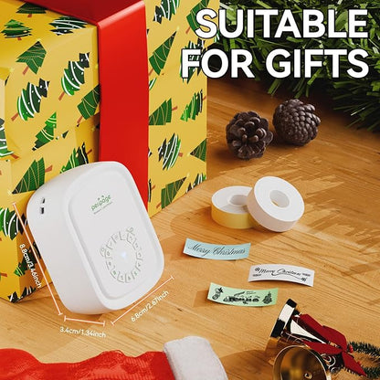 Portable Label Maker Machine P10Pro - Wireless Bluetooth Label Printer with Tape Included, Multiple Templates, Easy to Use for Office and Home Organization, USB Rechargeable（White）