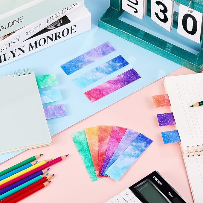 36 Pieces Anxiety Sensory Stickers Cute Fidget Textured Strips Toys Anti Stress Tactile Rough Sensory Calm Textured Strips Adhesives Anxiety Relief for Adults Teens Desk Classroom (Watercolor Style)