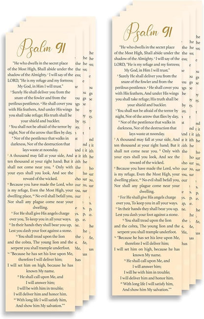 Bible Verse Psalm 91 Christian Bookmarks, Christian Bookmark, Page Marker Divider, Christian Gifts for Men Woman Father Mother Faith Hope Encouragement (Pack of 8)