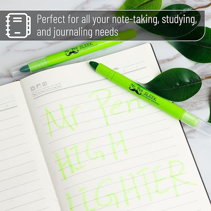 Mr. Pen No Bleed Gel Highlighter, Bible Highlighters, Green, Pack of 4