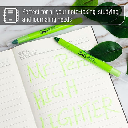 Mr. Pen No Bleed Gel Highlighter, Bible Highlighters, Green, Pack of 4