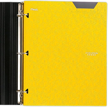 Five Star 2-Pocket Folder, Plastic Folder with Stay-Put Tabs, Fits 3 Ring Binder, Holds 8-1/2" x 11" Paper, Yellow (333420K-ECM)