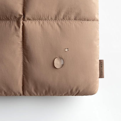 Comfyable Puffy Laptop Sleeve 15 Inch 16 Inch, Quilted Puffer Laptop Carrying Case for Women, Pillow Case Compatible for MacBook Air 15 in M3 2024 & MacBook Pro 16 in 2024 M4, 16 in Puff Cover, Brown