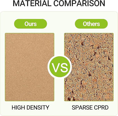 AKTOP Cork Board Bulletin Board 12x12, 1/2" Thick Cork Board Tiles 9 Pack, Small Square Pin Board for Wall, Self Adhesive Corkboards with 120 Push Pin Wood Clips for School, Home & Office