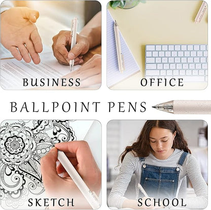 12 Pack Cute Pink Pens Black Ink for Note Taking Writing Retractable Gel Pen Pretty Quick Drying Ink 0.5mm Ballpoint Fine point Pretty Premium Office Students School Art Supplies (Mixed)