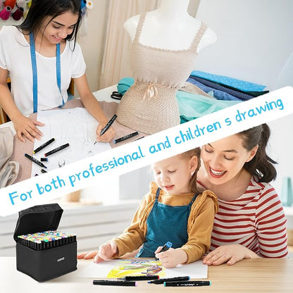 Alcohol Markers, 120 Colors Dual Tip Art Markers, Drawing & Coloring for Kids & Adults