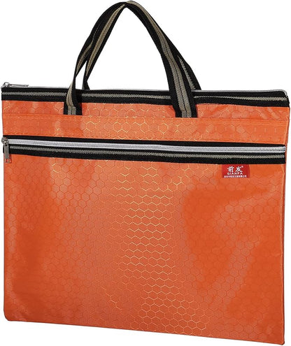 PATIKIL Waterproof Zipper File Bag, Documents Books Tools Storage Zip Pouch for Office Travel, Orange