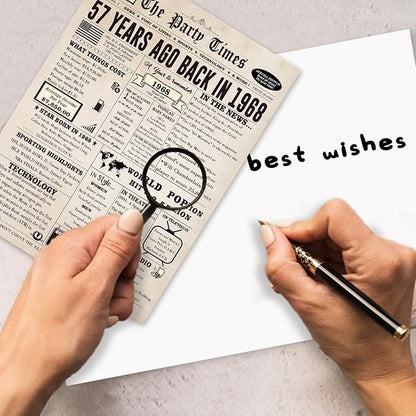 Funny 57th Birthday Card for Her Him, Retro 57th Birthday Decorations for Women Men Mom Dad, Large 57 Years Old Bday Gift Ideas