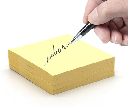 Sticky Notes 3" x 3 inch - (12 Pads) 600 Sheets - Yellow Stick On Note. Self Stick It Notes. Strong Sticking Square Stickies. Small Square Removable Memo Pad to Post in Office, Home, School - Emraw