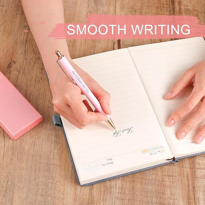 Appreciation Ballpoint Pen Set, Black Ink 1.0mm Fancy Inspirational Pens Gifts Motivational Thank You Gifts for Women Employee Coworker Teacher School Office Office