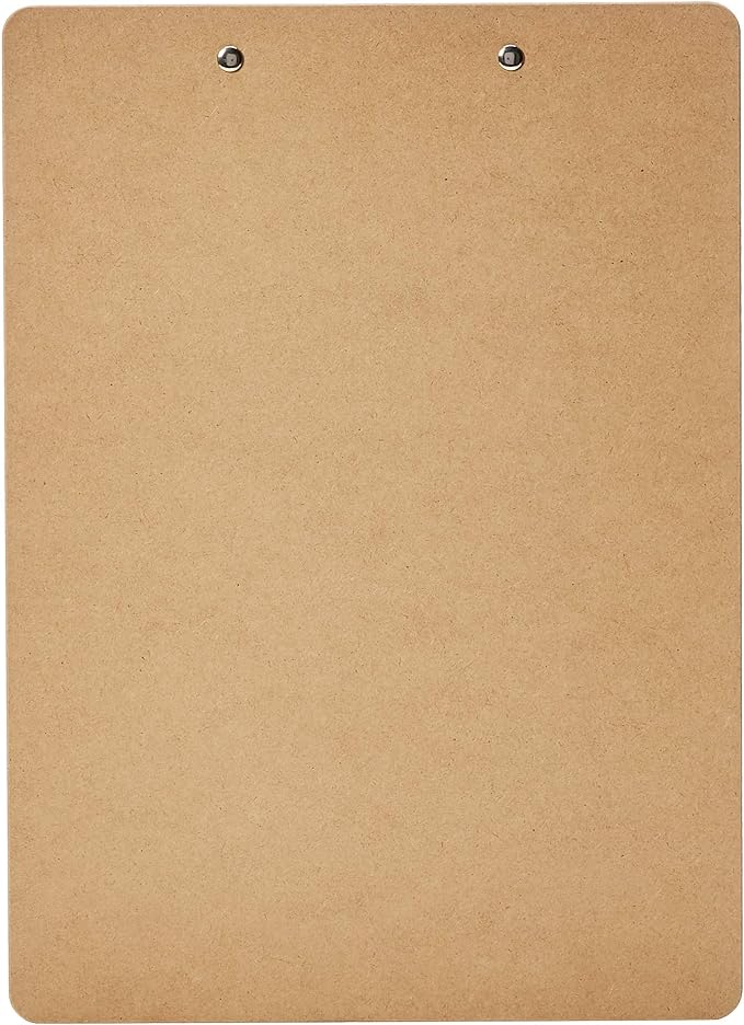 Amazon Basics Hardboard Office Clipboard, 6-Pack, Brown