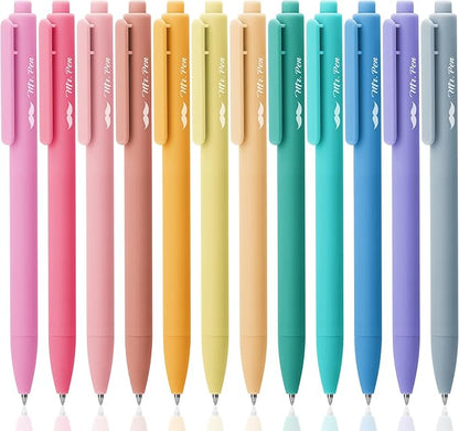 Mr. Pen- Retractable Gel Pens, 12 Pack, Assorted Colors, Fast Dry, Gel Pens Fine Point 0.7mm, Retractable Pens, Cute Pens, Gel Ink Pens, Aesthetic Pens for Journaling, Pastel Pens, Fine Tip Pens