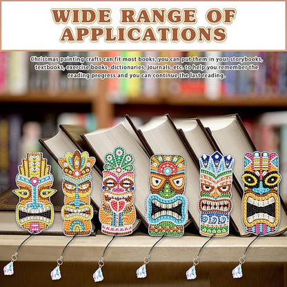 pigpigboss Diamond Painting Bookmark 6 PCS PVC Cute Animal Face Bookmark Diamond Painting Dots Art Owl Diamond Painting Bookmark for Adult Kids Book Decor Gift
