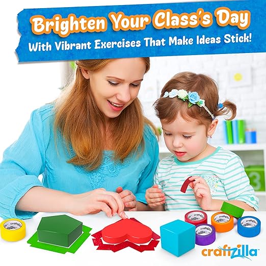 Colored Masking Tape – 7 Roll Multi Pack – 210 Feet x 1 Inch of Colorful Craft Tape for Arts & Crafts, Labeling and Color-Coding