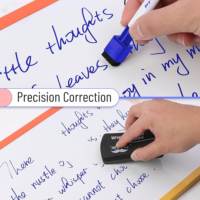 Mr. Pen Magnetic Dry Erase Markers, 12 Pack, Fine Tip, Blue with Eraser Cap