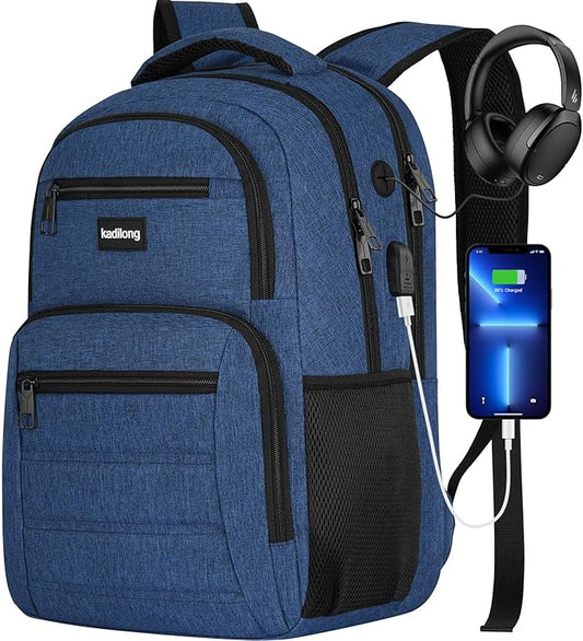 School Backpacks for Teen Boys Bookbag with Laptop Compartment,Back Pack for Men Water Resistant Schooler with USB Charging Port,Morrales Knapsack for Business College High School