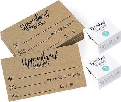 400 Appointment Reminder Cards - Kraft Style for Business, Hair Salon, Dental Office, Massage Therapist, Grooming, Hairdresser, Medical Doctors and More - Bulk Pack of Your Next Appointment Cards