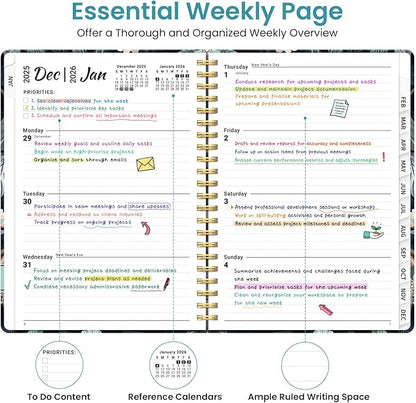 2026 Planner, Weekly and Monthly Planner for Women, January 2026 to December 2026, Pretty Hardcover 2026 Calendar Planner Book with Tabs, Inner Pocket, Spiral Bound, Perfect Office Home School Supplies - 8.5" x 11", Twilight Serenade