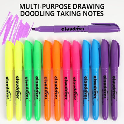 cloudriver Highlighters Bulk Pack Of 120, Assorted Color Highlighter, Chisel Tip, Quick Drying Ink, Highlighters Suitable For Home, School, Office And Shop