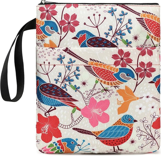 DSIUE Book Sleeve Book Lover Gifts Book Protector with Zipper, Book Covers for Paperbacks, Book Pouch with Pockets, Book Accessories,11.4 X 9 Inch