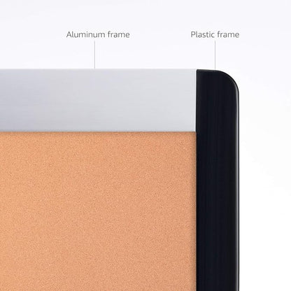 Amazon Basics Rectangular Cork board with Aluminum/Plastic Frame, 3pack, 23" x 17", Brown