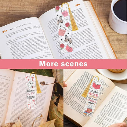 UV DTF Acrylic Bookmarks Stickers - 24 Pcs Red Dark Romance Bookmarks Uvdtf Stickers Decals for Book Lovers, Rose Skull Flower Rub on Transfer Stickers Craft Decal for Reading Lover(Only Stickers)