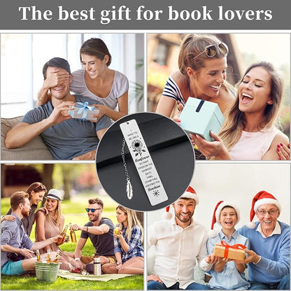 Sunflower Gifts for Women,Inspirational Bookmarks with Chain,Book Markers for Reading,Back to School Coming of Age Gifts,Graduation Gifts,Kids Teen Girls Him Her Christmas Stocking Stuffers